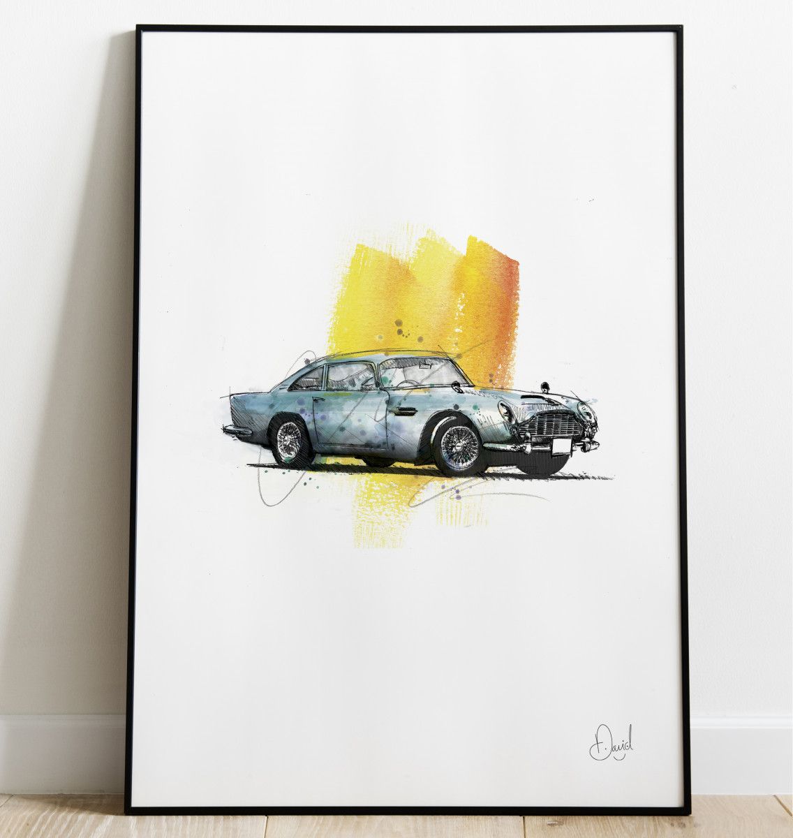 Aston Martin DB5 - James Bond Goldfinger art print