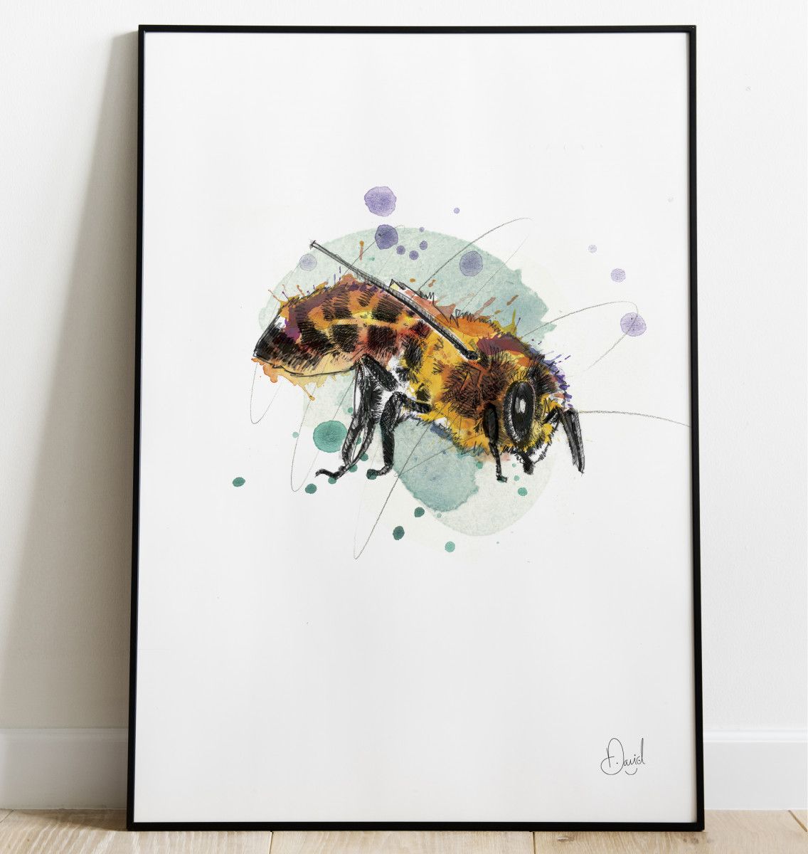 Bee here now - Bee art print