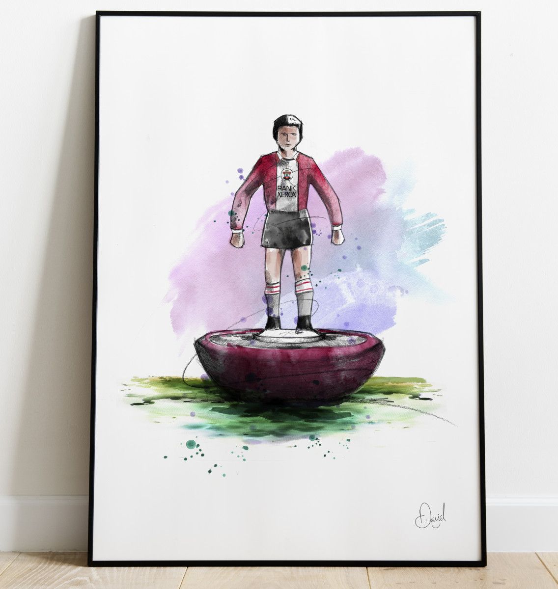 Southampton FC - Retro Subbuteo art print