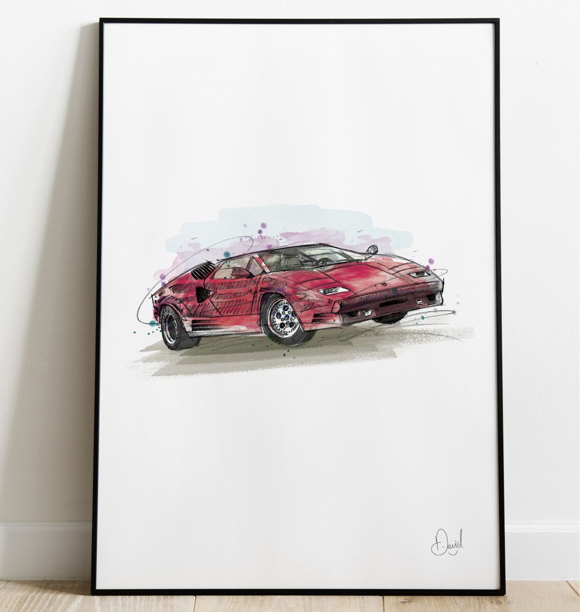 Lamborghini Countach - Big Red Lambo art print