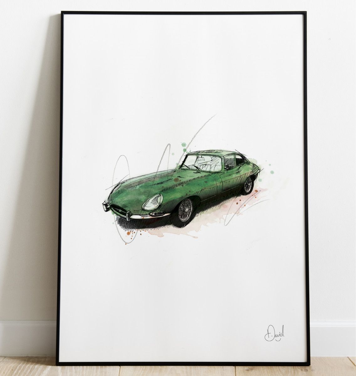 Jaguar E-Type - E's and Whizz art print