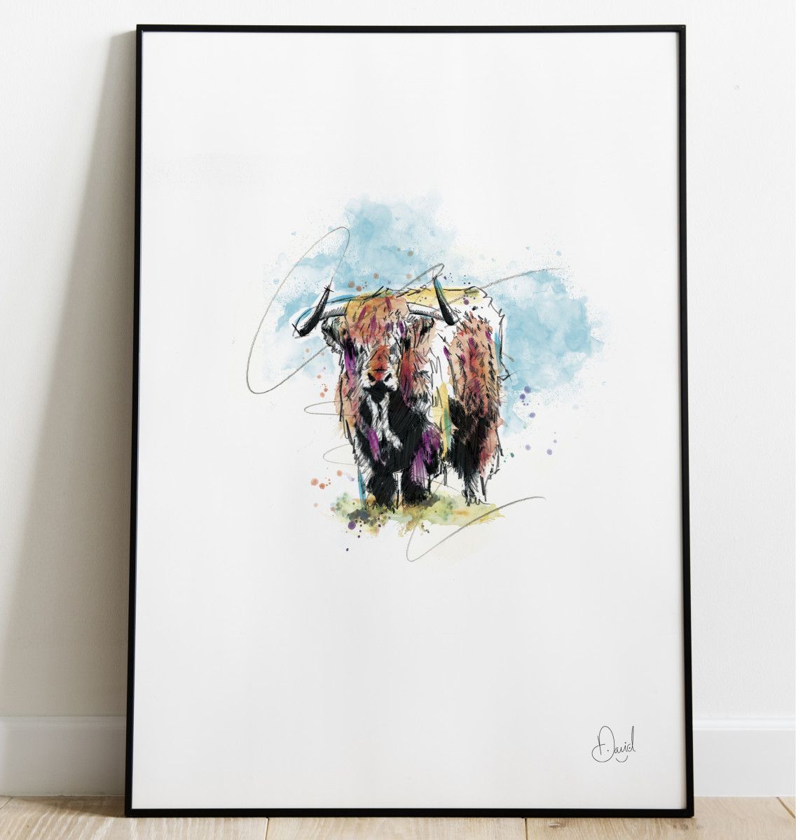 The Hairy Coo - Highland Cow art print