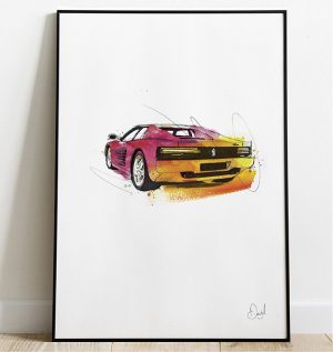 Ferrari Testarossa - Looking back art print
