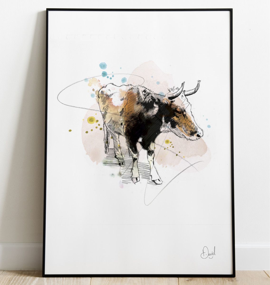 The three legged cow - Cow art print