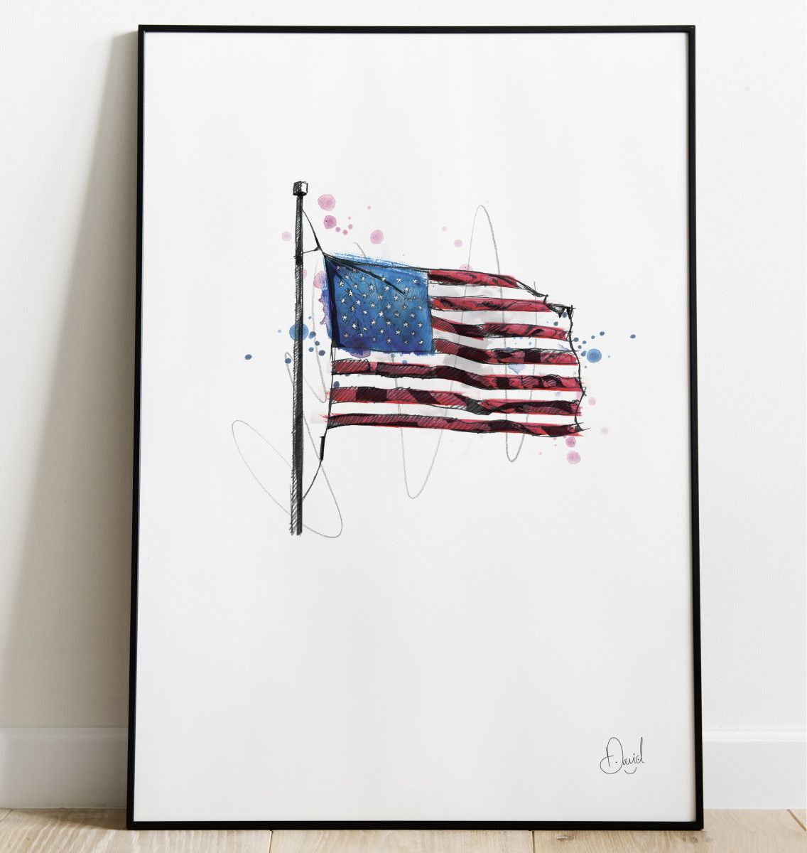 USA flag - Stars and stripes art print