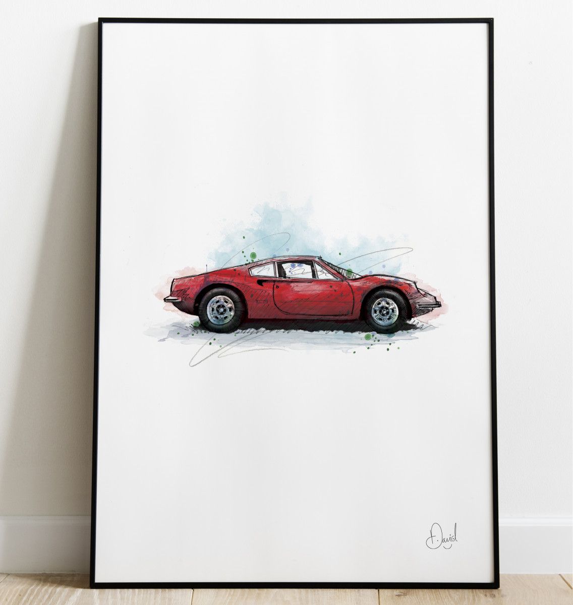 Ferrari Dino - Rosso art print