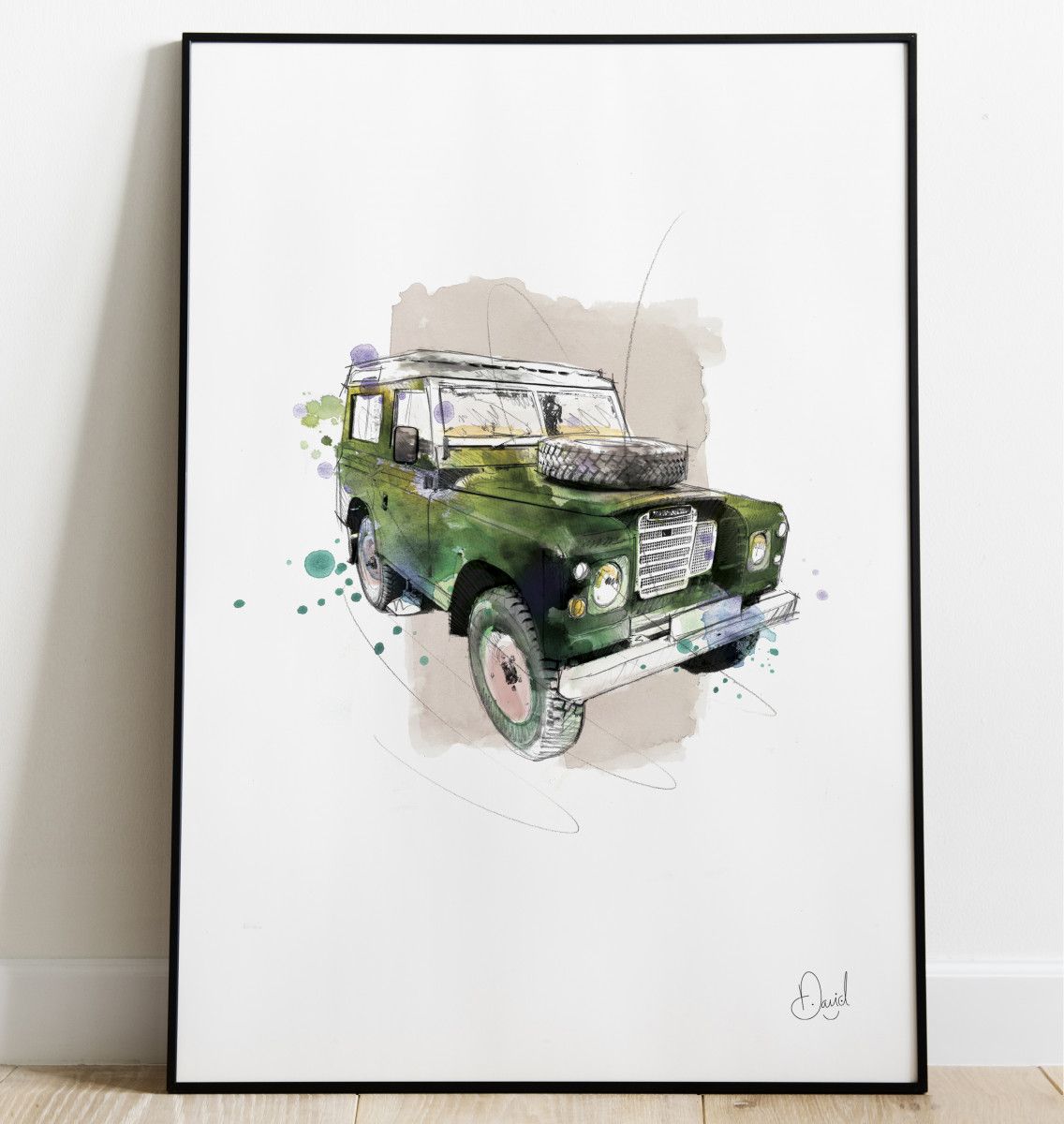 Land Rover Defender - The last defence - Green art print
