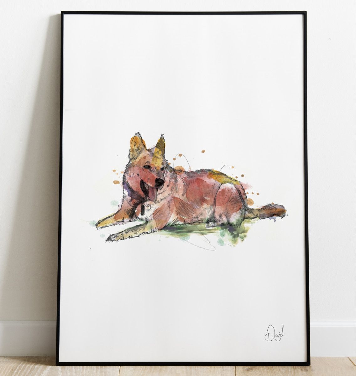 I'm a little husky today - Dog art print
