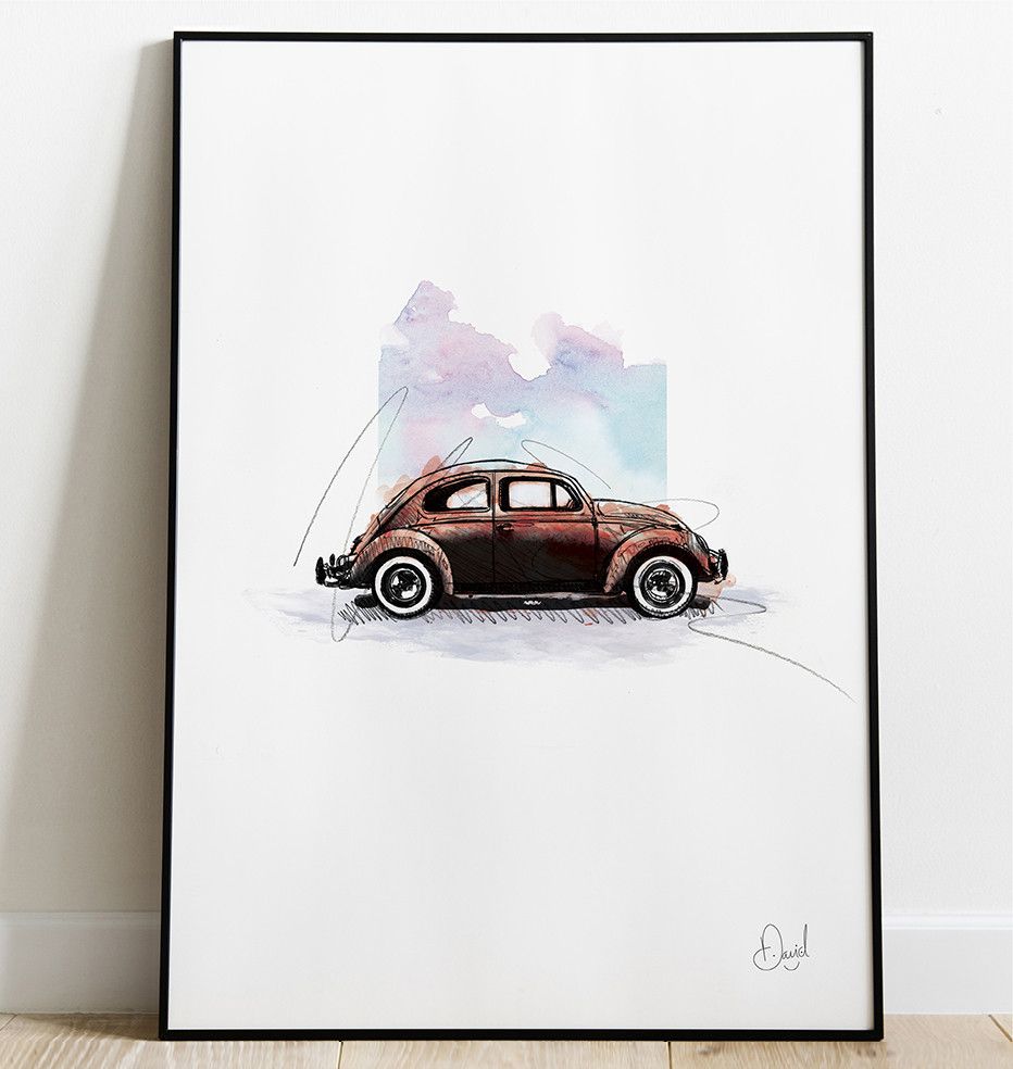 Volkswagen Beetle Type 1- Bugged Out art print