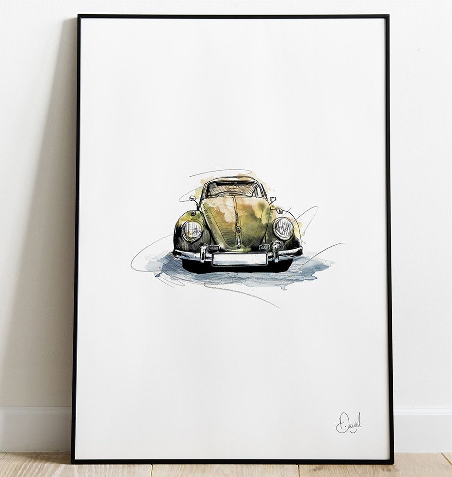 Volkswagen Beetle Type 1- What's Bugging You art print