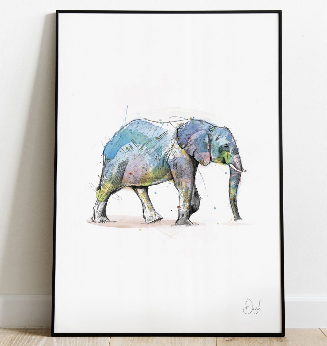 Herdless immunity - Elephant art print
