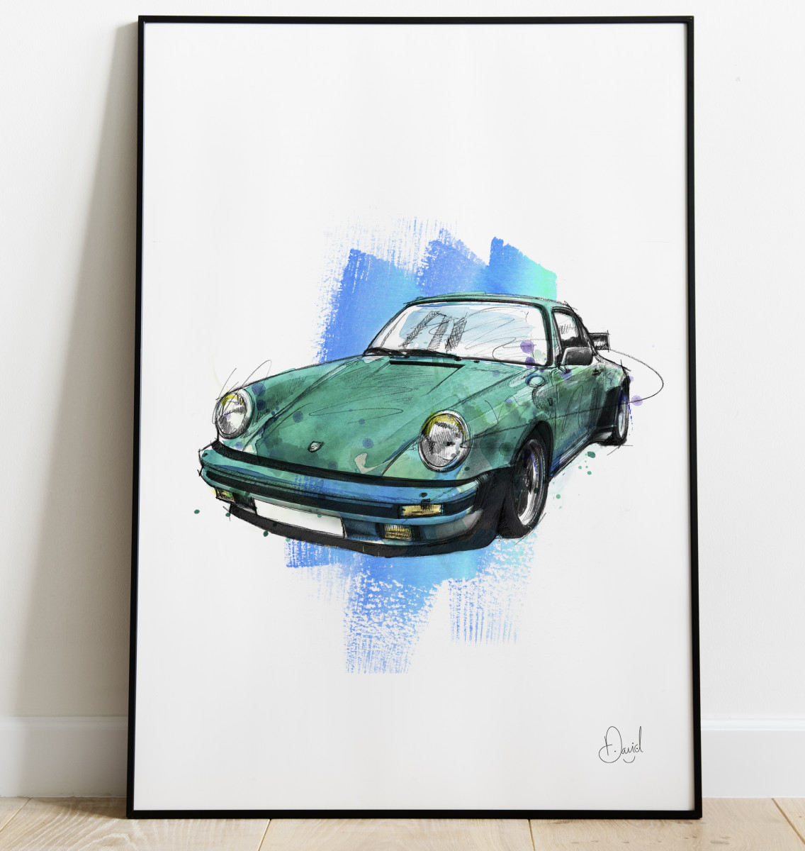 Porsche 911 - Wimbledon Blue art print