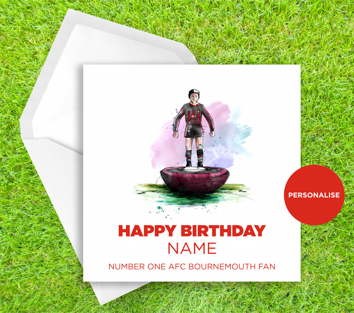 AFC Bournemouth, Subbuteo, personalised birthday card