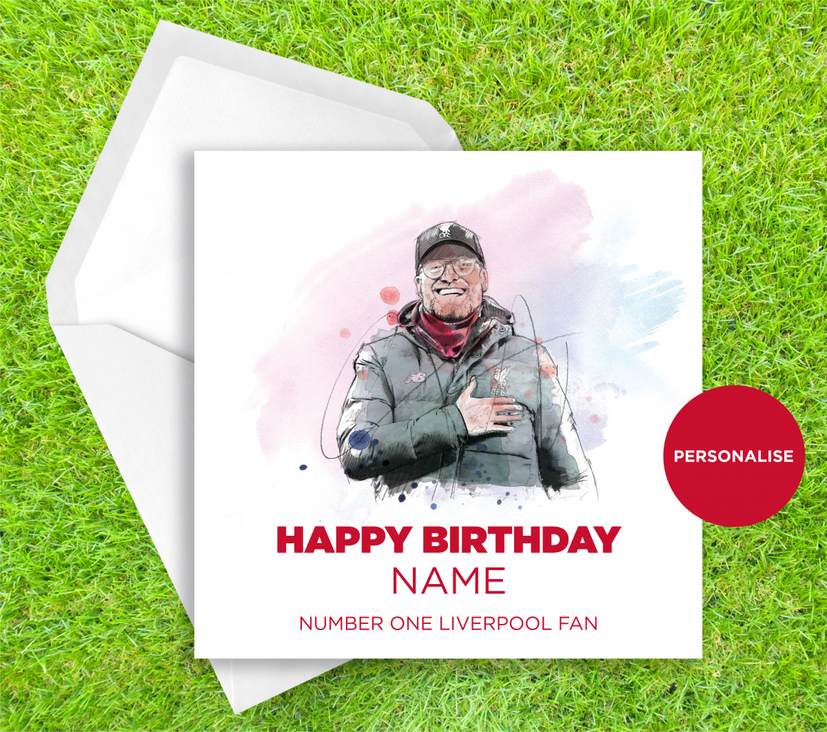 Liverpool FC, Jurgen Klopp, personalised birthday card