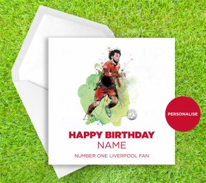 Liverpool FC, Mo Salah, personalised birthday card