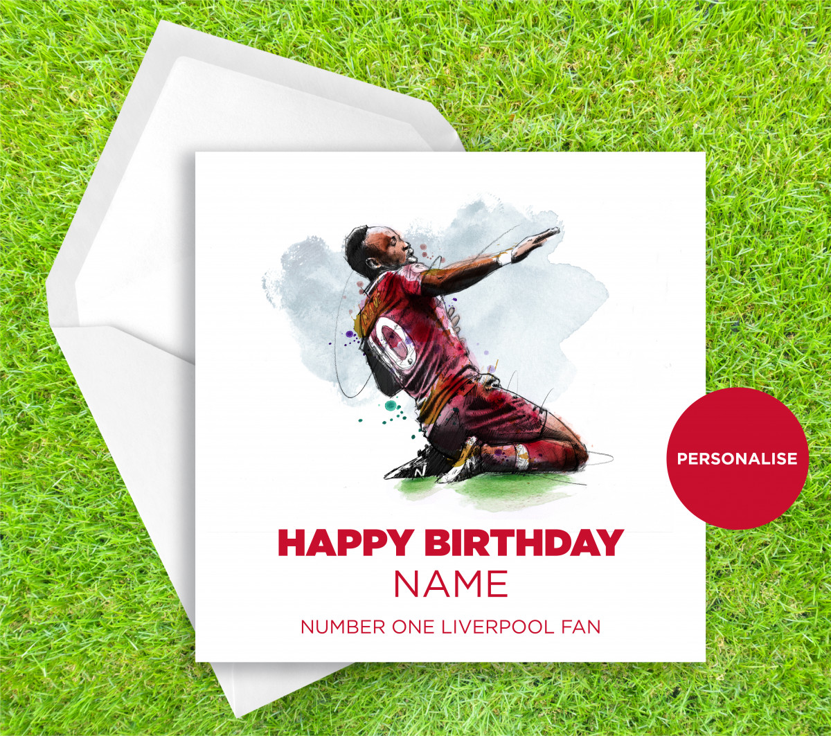 Liverpool FC, Sadio Mané, personalised birthday card