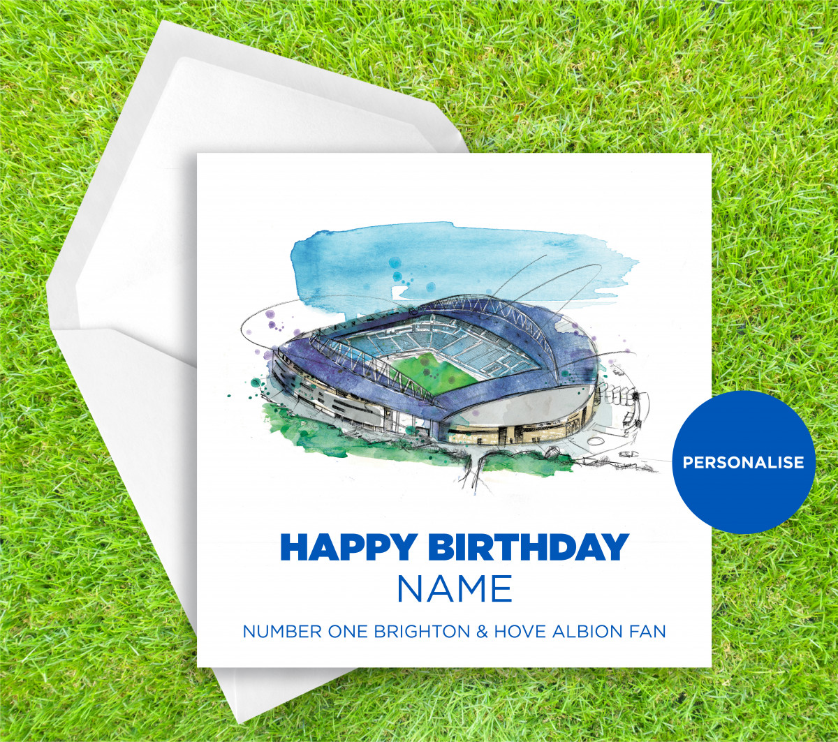Brighton and Hove Albion, Amex Stadium, personalised birthday card