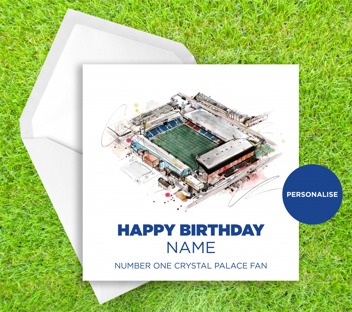 Crystal Palace, Selhurst Park, personalised birthday card