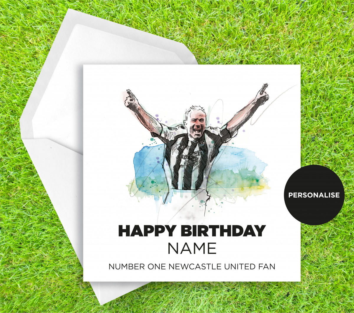 Newcastle United, Alan Shearer, personalised birthday card
