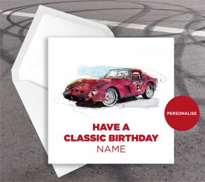 Ferrari 250 GTO, personalised birthday card
