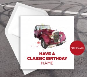 Bentley, R Type, personalised birthday card