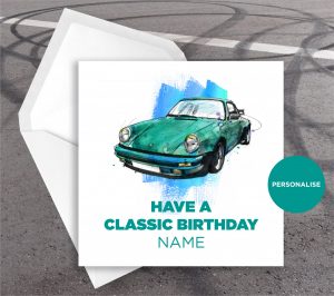 Porsche 911, personalised birthday card