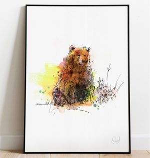 Grin and Bear it, Bear art print