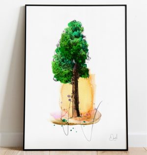 See the redwoood mist - Tree art print